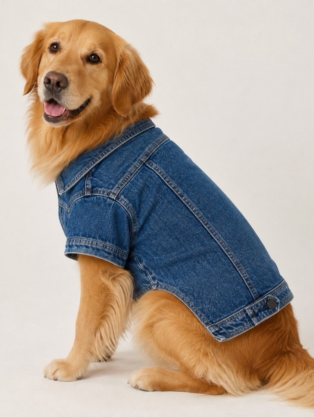 DL1961 Fido Canine Designer Denim Trucker Jacket Dog Jacket Size Large